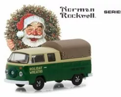 1978 Volkswagen Double Cab Pickup, Holiday Wreaths - Greenlight 37150F/48 - 1/64 Scale Diecast Car
