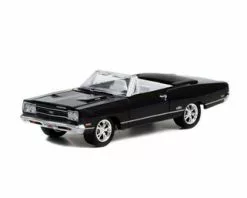 1969 Plymouth GTX 440 Convertible (Lot #1370.1), Black - Greenlight 37250D/48 - 1/64 Scale Diecast Model Toy Car