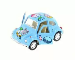 1967 Volkswagen Classic Beetle With Decals, Blue - Kinsmart 4026DYF - 4 Inch Diecast Model Toy Car