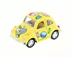 Kinsmart 1967 Volkswagen Classic Beetle With Decals, Yellow - 4026DYF - 4 Inch Diecast Model Toy Car