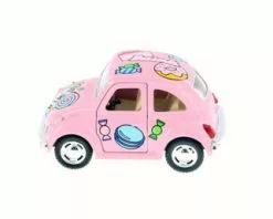1967 Volkswagen Classic Beetle With Decals, Pink - Kinsmart 4026DYF - 4" Diecast Model Toy Car