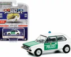 ModelToyCars Germany Polizei 1974 Volkswagen Golf Mk1, White And Green - Greenlight 42930/48 - 1/64 Diecast Car
