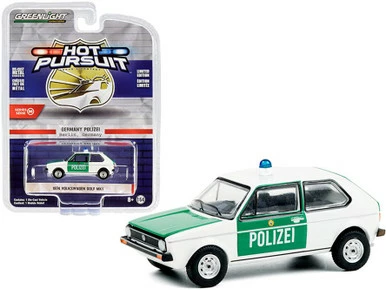 ModelToyCars Germany Polizei 1974 Volkswagen Golf Mk1, White And Green - Greenlight 42930/48 - 1/64 Diecast Car 3 ModelToyCars Germany Polizei 1974 Volkswagen Golf Mk1, White And Green - Greenlight 42930/48 - 1/64 Diecast Car