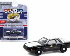 ModelToyCars Texas Dept Of Public Safety 1982 Ford Mustang SSP, Black - Greenlight 42950A, 1/64 Diecast Car