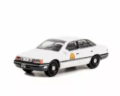 1990 Ford Taurus Police, White - Greenlight 42990A/48 - 1/64 Scale Diecast Model Toy Car
