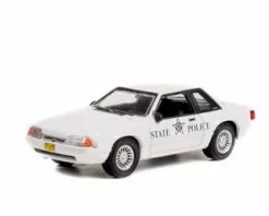 1993 Ford Mustang SSP Police, White - Greenlight 42990B/48 - 1/64 Scale Diecast Model Toy Car