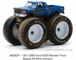 Greenlight 1996 Ford F-250 (Dirty Version), Bigfoot #5 - 49060F/48 - 1/64 Scale Diecast Model Toy Car