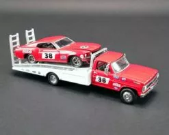 Greenlight 1969 Ford F-350 Ramp& #38 1969 Ford Mustang Trans Am, 51269 - 1/64 Scale Diecast Model Toy Car