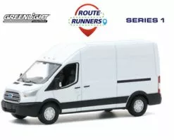 ModelToyCars 2015 Ford Transit LWB High Roof Van, Oxford White - Greenlight 53010A/48 - 1/64 Scale Diecast Car