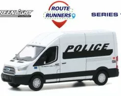 ModelToyCars 2019 Ford Transit Van Police, White And Black - Greenlight 53010D/48 - 1/64 Scale Diecast Car
