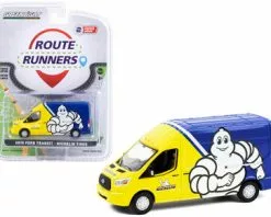 ModelToyCars Michelin Tires 2019 Ford Transit LWB High Roof Van - Greenlight 53020A - 1/64 Diecast Car