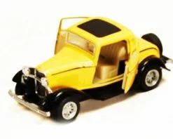 1932 Ford 3-Window Coupe, Yellow - Kinsmart 5332D - 1/34 Diecast Car (Brand New, But NOT IN BOX)