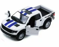 2013 Ford F-150 SVT Raptor SuperCrew Pickup Truck, White - Kinsmart 5365DF - 1/46 Scale Diecast Car