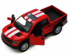 Kinsmart 2013 Ford F-150 SVT Raptor SuperCrew Pickup Truck, Red - 5365DF - 1/46 Scale Diecast Model Toy Car