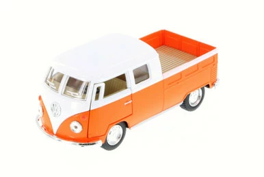 1963 Volkswagen Classical Bus Double Cab Pick Up, Orange - Kinsmart 5387D - 1/34 Scale Diecast Model Toy Car (Brand New, But NOT IN BOX) 3 1963 Volkswagen Classical Bus Double Cab Pick Up, Orange - Kinsmart 5387D - 1/34 Scale Diecast Model Toy Car (Brand New, But NOT IN BOX)