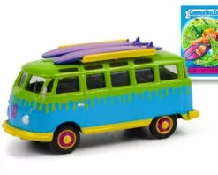 Greenlight 1964 Volkswagen Samba Bus With Two S - Surf's Up Chuck 54050B/48 - 1/64 Scale Diecast Model Toy Car
