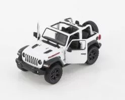 2018 Jeep Wrangler Rubicon Open Top, White - Kinsmart 5412DA/WT - 1/34 Scale Diecast Model Toy Car
