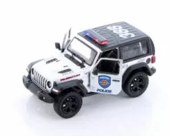 2018 Jeep Wrangler Rubicon Police Hard Top, Silver - Kinsmart 5412DPR - 1/34 Scale Diecast Car