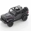 2018 Jeep Wrangler Rubicon Open Top, Black - Kinsmart 5412DA/BK - 1/34 Scale Diecast Model Toy Car