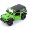 2018 Jeep Wrangler Rubion, Green - Kinsmart 5412DAB - 1/34 Scale Diecast Model Toy Car -Diecast Cars Store 5412dab green closed top kit 2018 jeep wrangler rubion 1 az 57263.1606865621.386.513