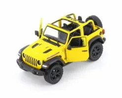 2018 Jeep Wrangler Rubion Open Top, Yellow - Kinsmart 5412DAB - 1/34 Scale Diecast Model Toy Car