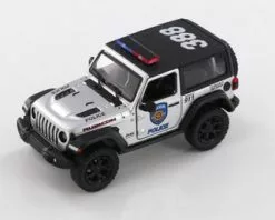 2018 Jeep Wrangler Rubicon Police Hard Top, Silver - Kinsmart 5412DPV - 1/34 Scale Diecast Car