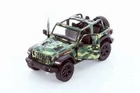2018 Jeep Wrangler Rubicon, Camo Green - Kinsmart 5420DAB - 1/34 Scale Diecast Model Toy Car
