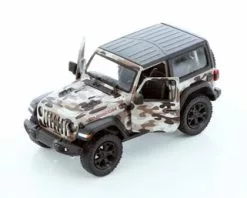 2018 Jeep Wrangler Rubicon, Camo Brown Kinsmart 5420DAB 1/34 Scale Diecast Model Car