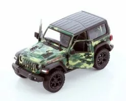 2018 Jeep Wrangler Rubicon, Camo Green Kinsmart 5420DAB 1/34 Scale Diecast Model Car