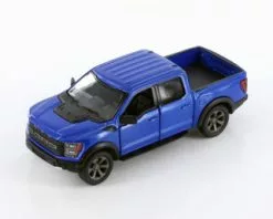 2022 Ford F-150 Raptor Pickup Truck, Blue - Kinsmart 5436D - 1/46 Scale Diecast Model Toy Car