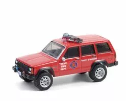 Reno Fire Department (Nevada) 1990 Jeep Cherokee, Red - Greenlight 67010D/48 - 1/64 Diecast Car