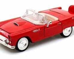 Motor Max 1956 Ford Thunderbird Convertible, Red - Motormax 73215 - 1/24 Scale Diecast Model Toy Car