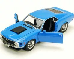 Motor Max 1970 Ford Mustang Boss 429, Blue - Motormax 73303 - 1/24 Scale Diecast Model Toy Car