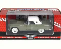 Motor Max 1956 Ford Thunderbird Closed Convertible, Green - 73312W - 1/24 Scale Diecast Model Toy Car