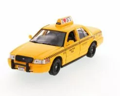 Motor Max ILNY 2010 Ford Crown Victoria Taxi Cab, Yellow - Showcasts 76481DILNY - 1/24 Scale Diecast Model Toy Car (Brand New, But NOT IN BOX)
