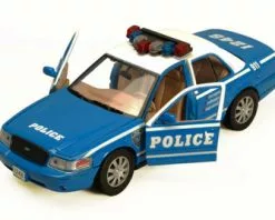 Motor Max 2010 Ford Crown Victoria Police Car, Blue With White Roof - Showcasts 76482 - 1/24 Scale Diecast Model Car (Brand New, But NOT IN BOX)