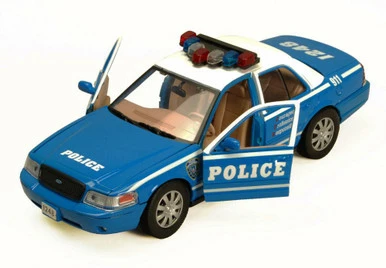 Motor Max 2010 Ford Crown Victoria Police Car, Blue With White Roof - Showcasts 76482 - 1/24 Scale Diecast Model Car (Brand New, But NOT IN BOX) 3 Motor Max 2010 Ford Crown Victoria Police Car, Blue With White Roof - Showcasts 76482 - 1/24 Scale Diecast Model Car (Brand New, But NOT IN BOX)