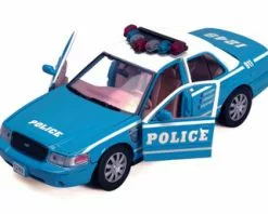 2010 Ford Crown Victoria Police Interceptor, Blue W/White - Motor Max 76482BUW - 1/24 Diecast Car