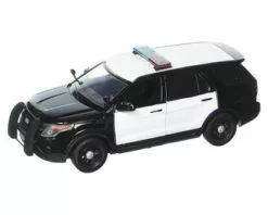 2015 Ford Unmarked Police Interceptor, Black/White - Motor Max 76958 - 1/24 Scale Diecast Car