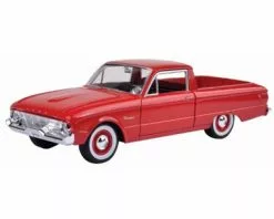 Motor Max 1960 Ford Ranchero Pickup Truck, Red - Motormax 79321 - 1/24 Scale Diecast Model Car