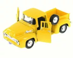 1955 Ford F-100 Pick Up Truck, Yellow - Motor Max 79341WB - 1/24 Scale Diecast Model Toy Car