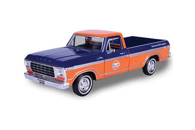 1979 Ford F-150 Custom, Dark Blue/Orange - Showcasts 79346AC/OR - 1/24 Scale Diecast Car 3 1979 Ford F-150 Custom, Dark Blue/Orange - Showcasts 79346AC/OR - 1/24 Scale Diecast Car