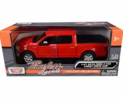 2019 Ford F-150 Lariat Crew Cab Pickup Truck, Red - Motor Max 79363R - 1/27 Scale Diecast Car