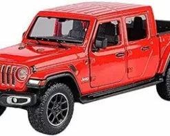 2021 Jeep Gladiator Overland (Hard Top), Red - Motor Max 79365R - 1/27 Scale Diecast Model Toy Car