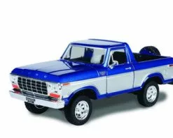 1978 Ford Bronco Ranger XLT W/ Spare Tire, Blue - Motor Max 79372 - 1/24 Scale Diecast Car