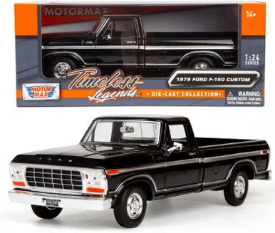 1978 Ford Bronco Custom, Black - Motor Max 79374WBK - 1/24 Scale Diecast Model Toy Car 3 1978 Ford Bronco Custom, Black - Motor Max 79374WBK - 1/24 Scale Diecast Model Toy Car