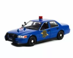 2008 Ford Crown Victoria Police Interceptor, Dark Blue - Greenlight 85553 - 1/24 Scale Diecast Car