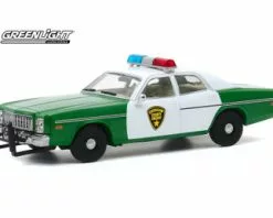 Chickasaw County Sheriff 1975 Plymouth Fury, Green And White - Greenlight 86595 - 1/43 Diecast Car