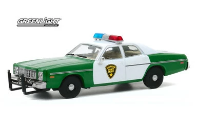 Chickasaw County Sheriff 1975 Plymouth Fury, Green And White - Greenlight 86595 - 1/43 Diecast Car 3 Chickasaw County Sheriff 1975 Plymouth Fury, Green And White - Greenlight 86595 - 1/43 Diecast Car