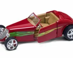 Lucky Road Signature 1933 Ford Convertible, Red - Road Signature 92838 - 1/18 Scale Diecast Model Toy Car